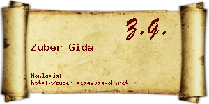 Zuber Gida névjegykártya